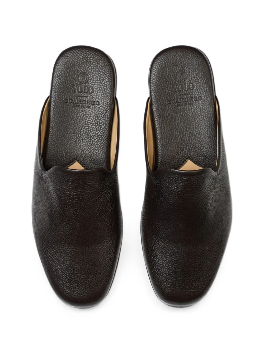 Scarosso Atlas travel grained leather slippers Bruin