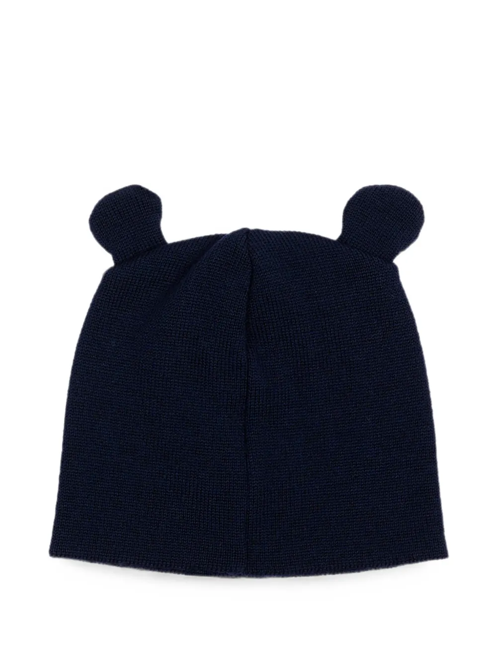 Little Bear ear-detail beanie hat - Blu
