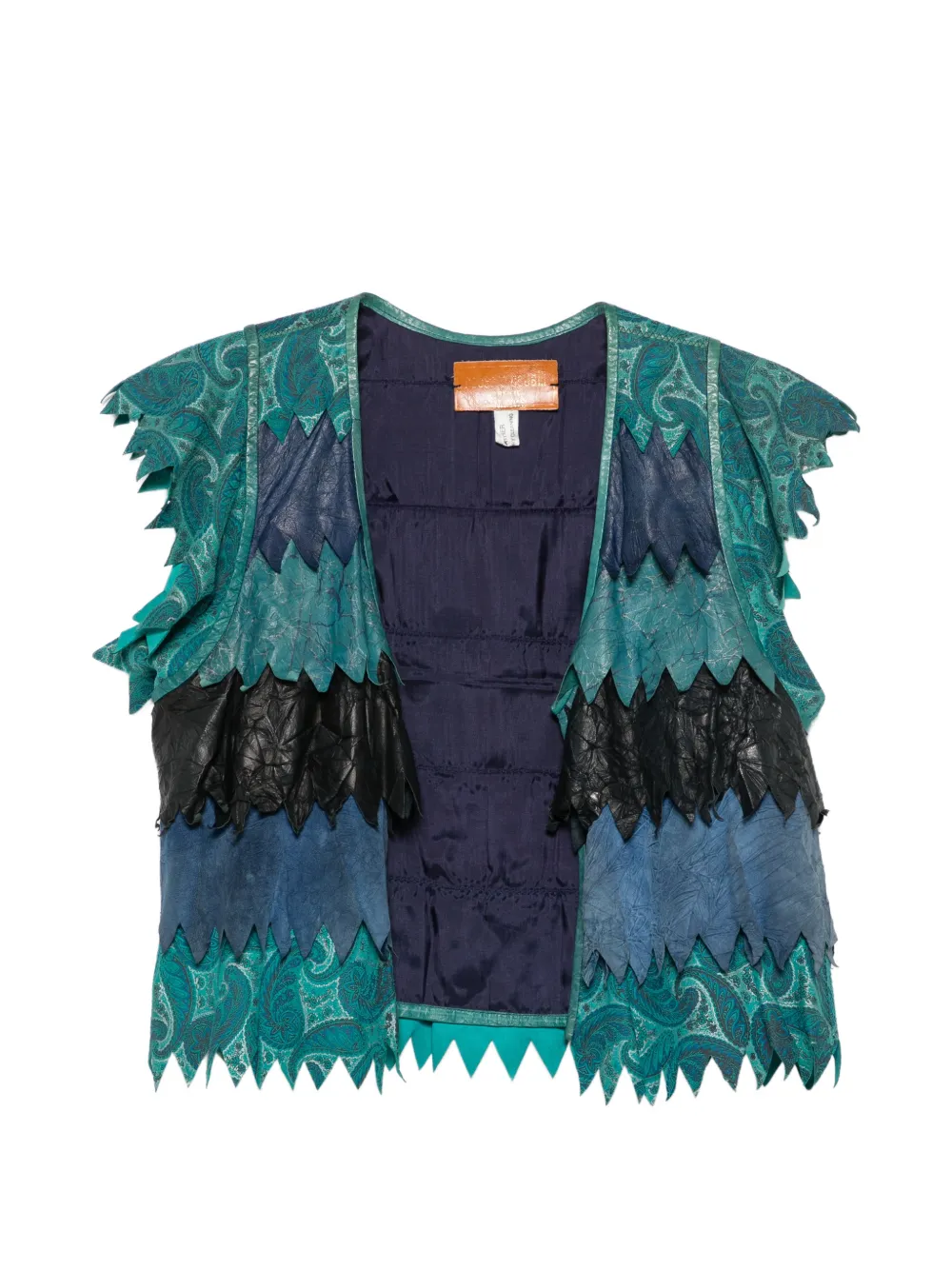 Roberto Cavalli Vintage gilet à motif cachemire (années 1970) - Bleu