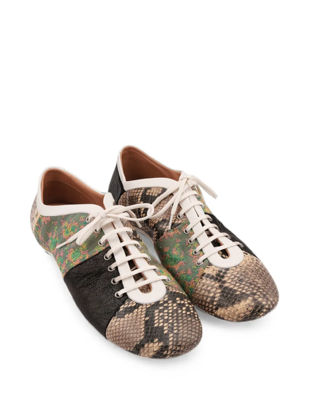 DRIES VAN NOTEN patchwork ballerina sneakers Beige