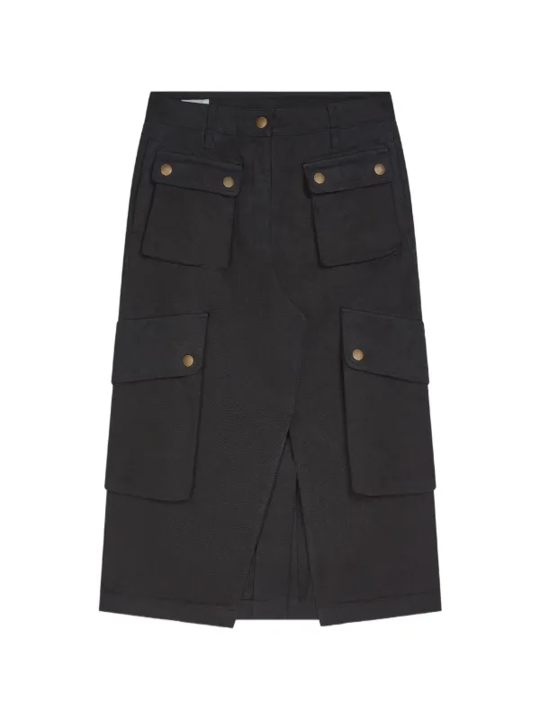 Dries Van Noten Overdyed Cargo Skirt in Black