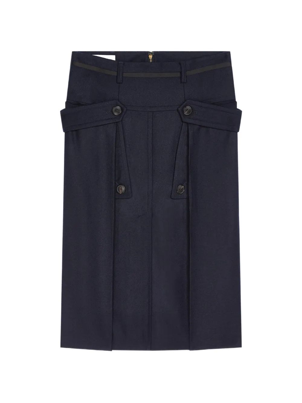 Dries Van Noten Wool Midi Skirt In Blue