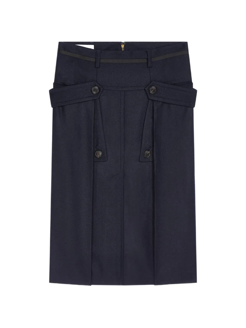 DRIES VAN NOTEN Gonna midi in lana - Blu