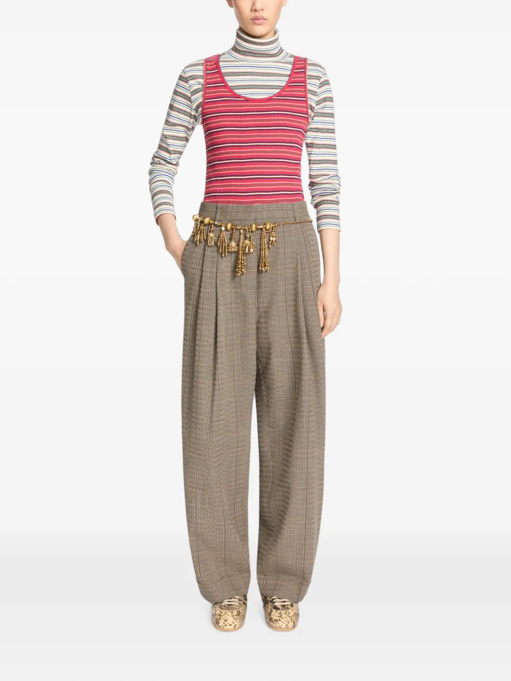 DRIES VAN NOTEN Geribbelde tanktop Rood