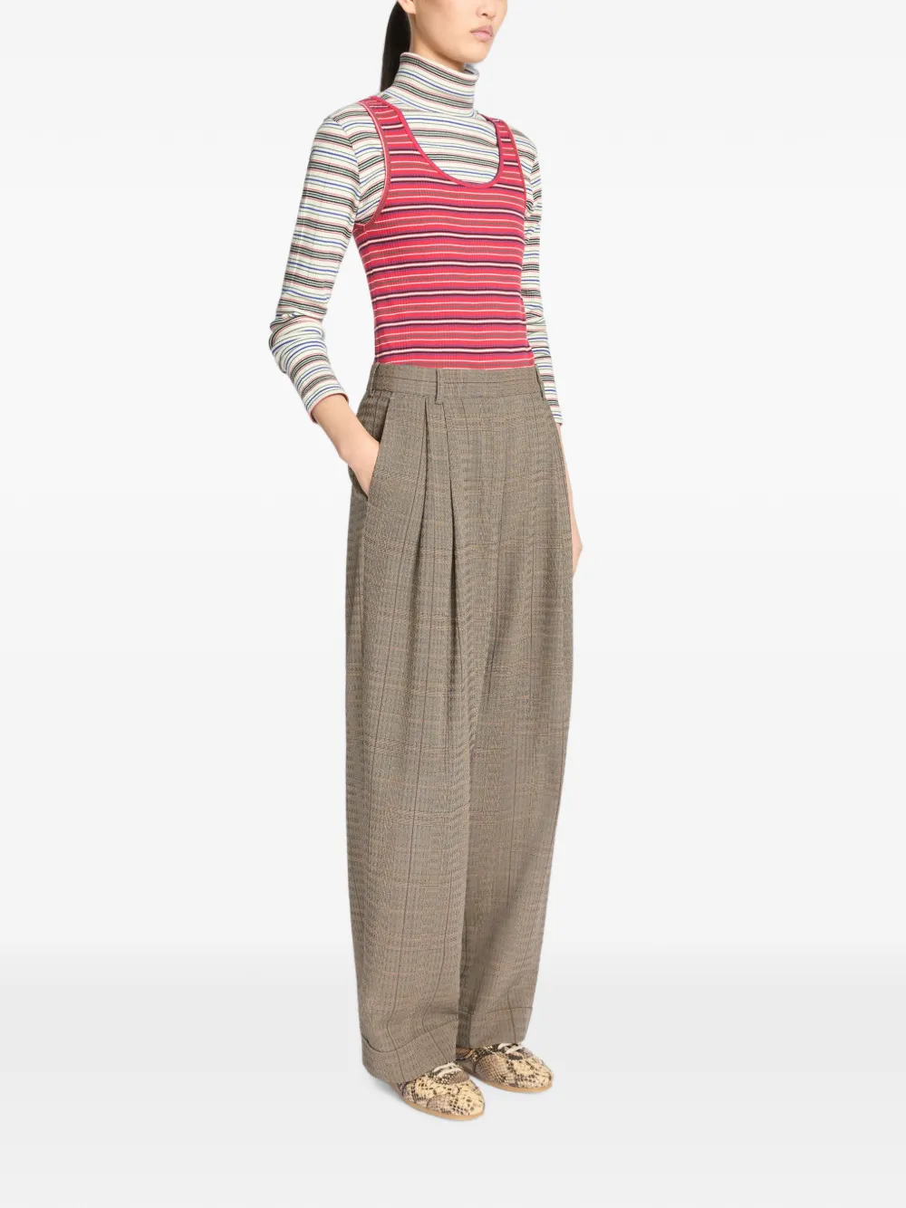 DRIES VAN NOTEN Geribbelde tanktop Rood