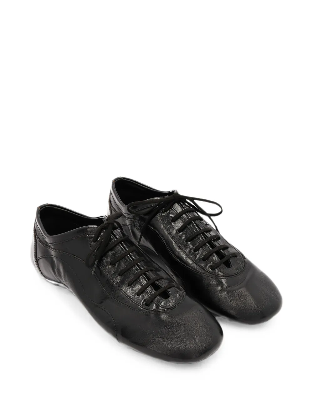 DRIES VAN NOTEN leather ballerina sneakers Zwart