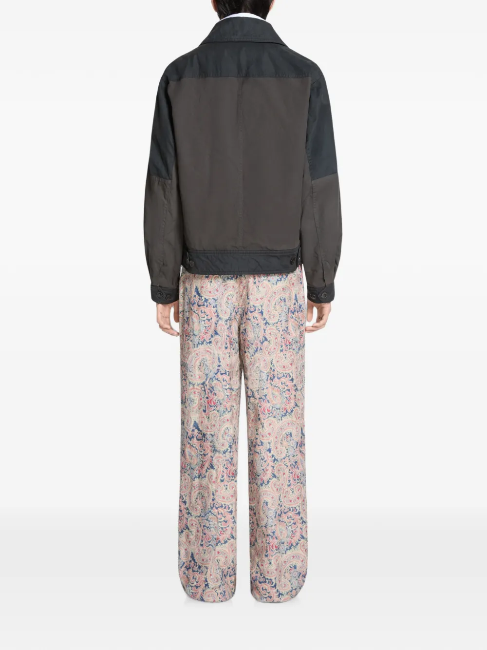 DRIES VAN NOTEN Geverfd katoenen jack Grijs