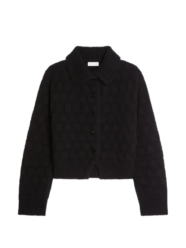 Dries Van Noten Textured Wool Cardigan in Black