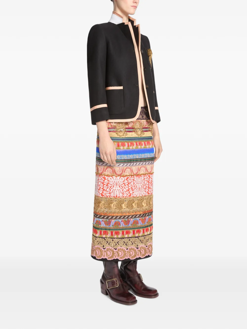 Dries Van Noten Embroidered Wool Blazer In Black