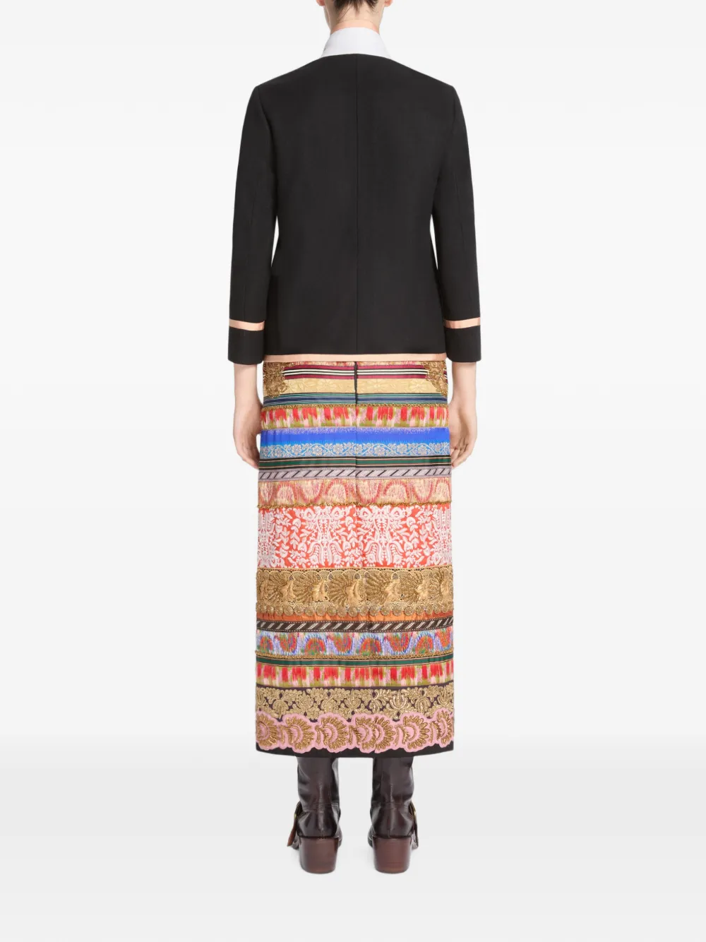 Dries Van Noten Embroidered Wool Blazer In Black