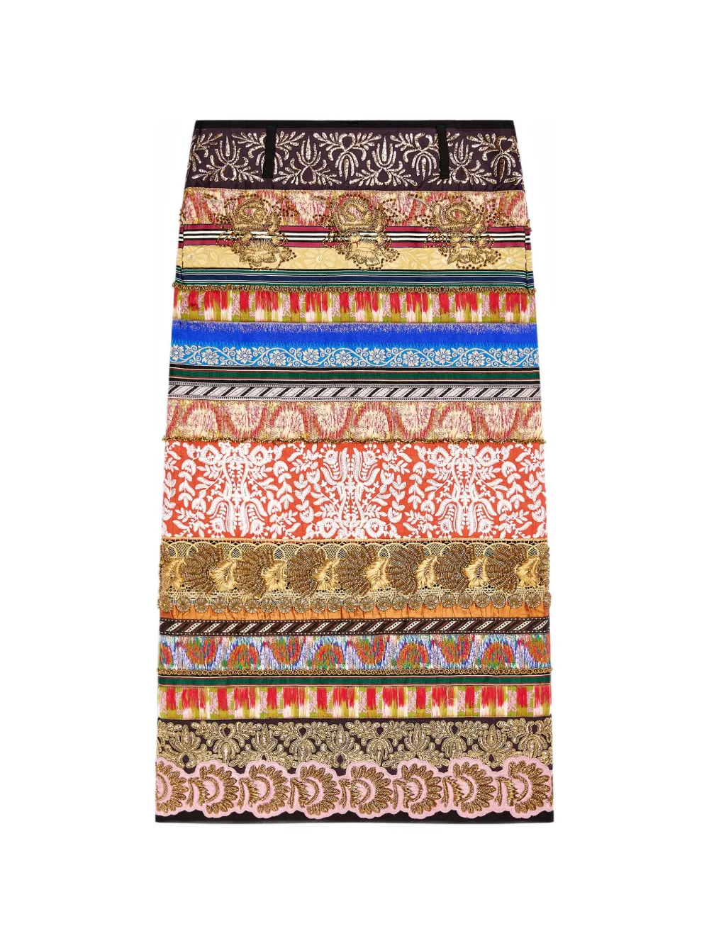 DRIES VAN NOTEN jupe longue à design brodé - Or DRIES VAN NOTEN jupe longue à design brodé - Or
