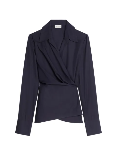 DRIES VAN NOTEN fitted cotton wrap shirt