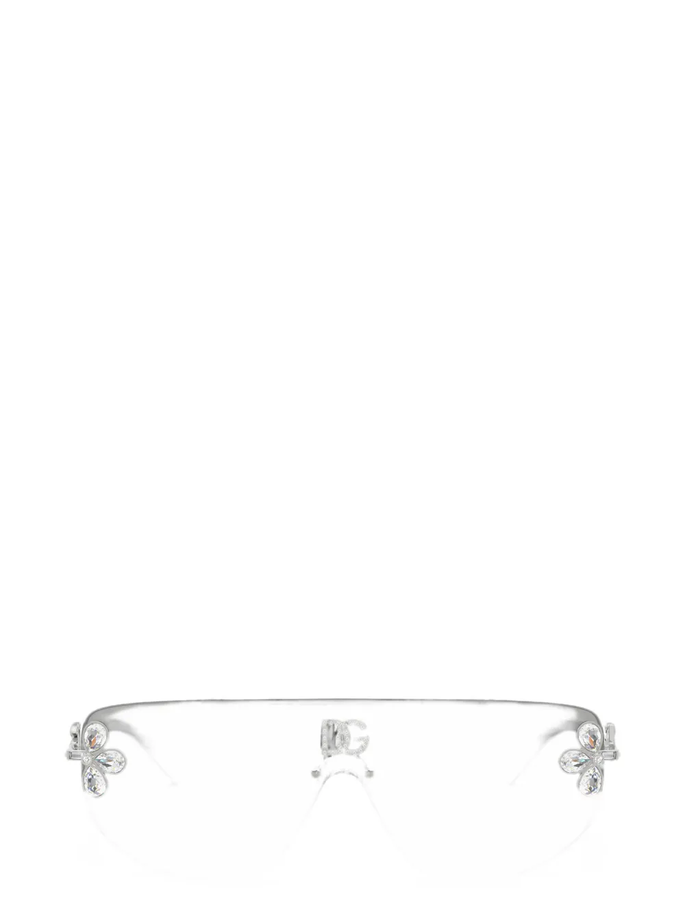 Dolce & Gabbana Eyewear crystal-embellished geometric-frame sunglasses - Grigio