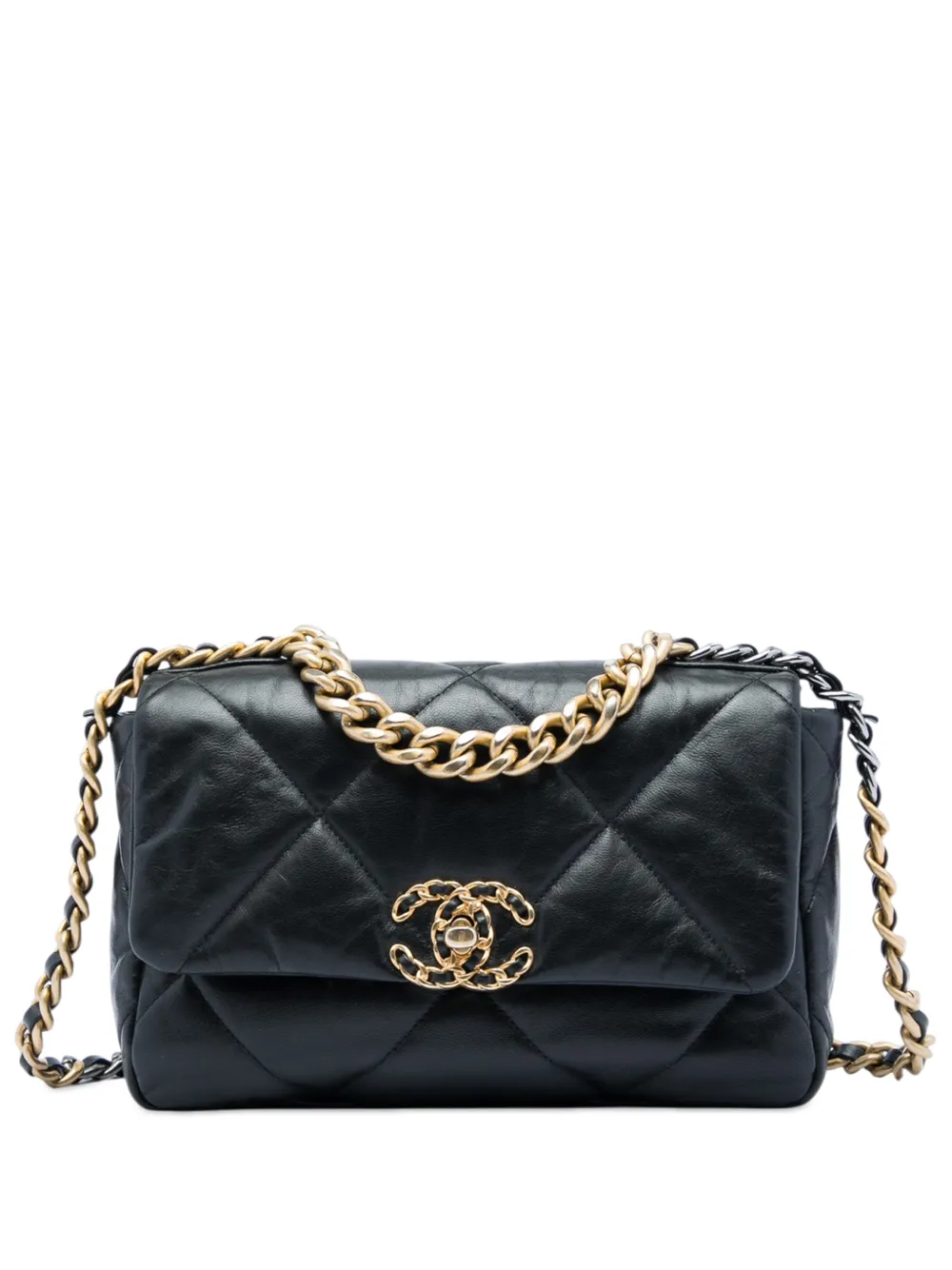 CHANEL Pre-Owned 2020 Medium Lambskin 19 Flap satchel - Nero