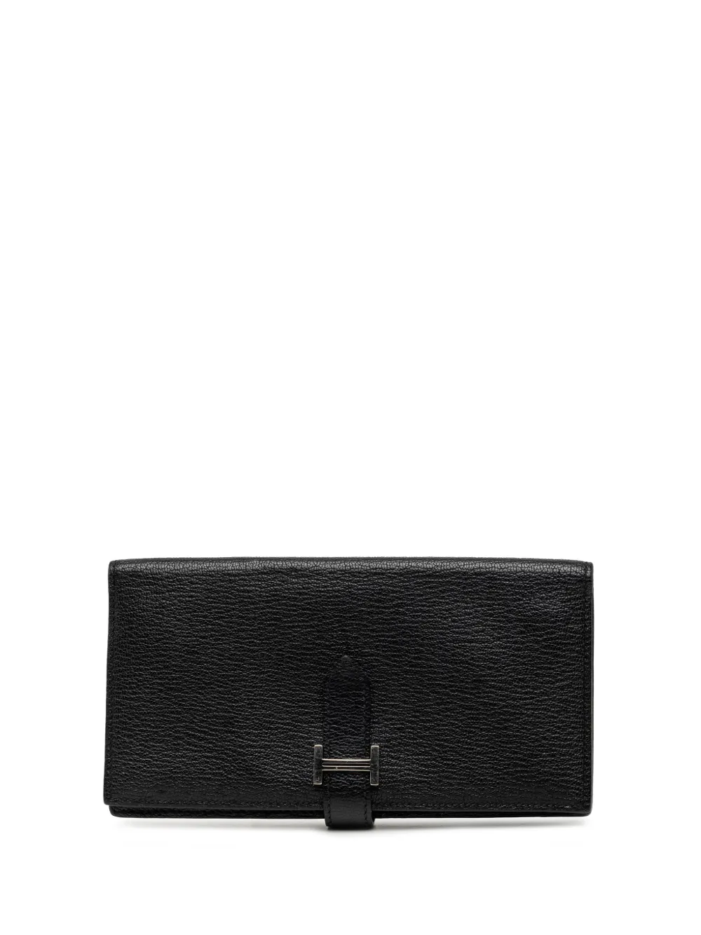 Hermès Pre-Owned 2012 Chevre Mysore Bearn Soufflet Wallet long wallets - Nero
