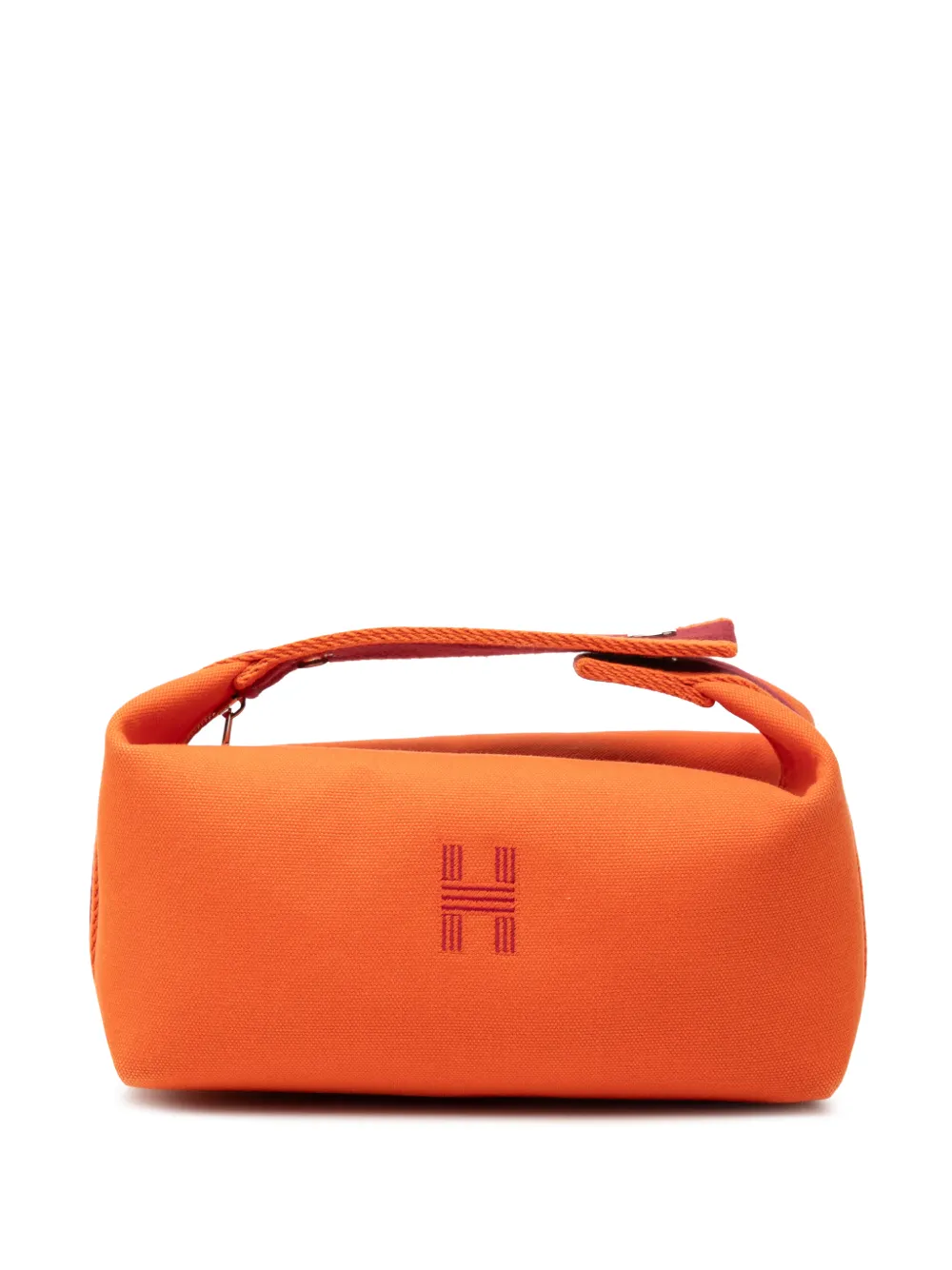 Hermès Pre-Owned 2010-2026 Small Toile Bride A Brac Case vanity bag - Orange
