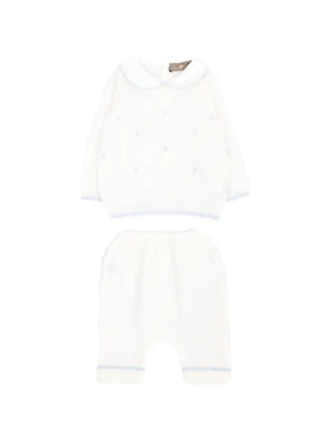 Little Bear polka-dot peter pan collar trousers (set of two)