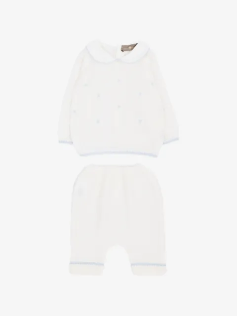 Little Bear polka-dot peter pan collar trousers (set of two)