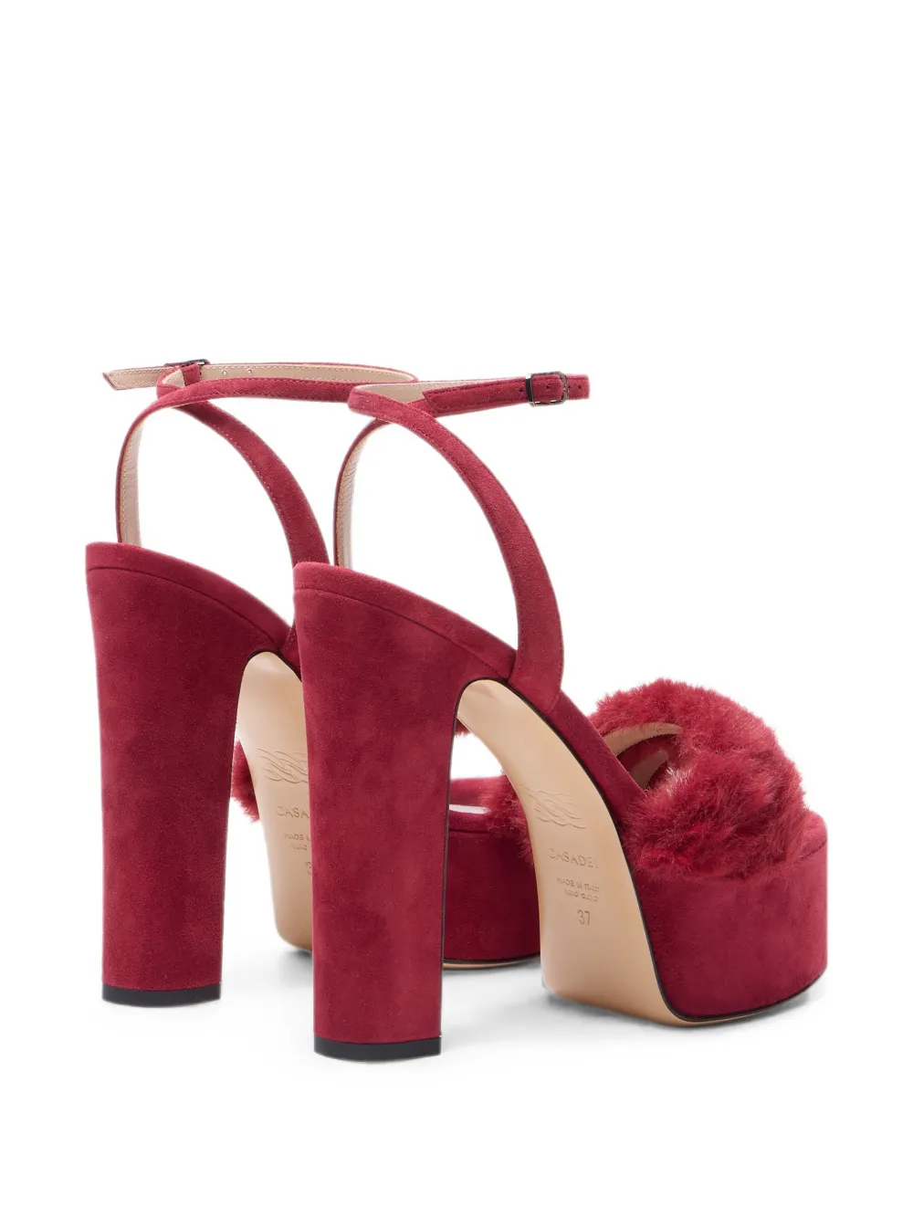 Casadei suede platform pumps Rood