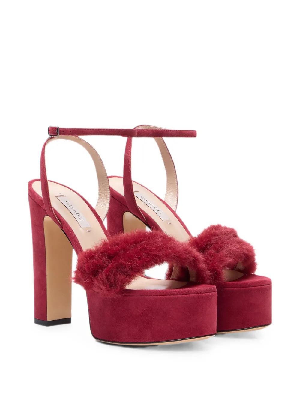Casadei suede platform pumps Rood