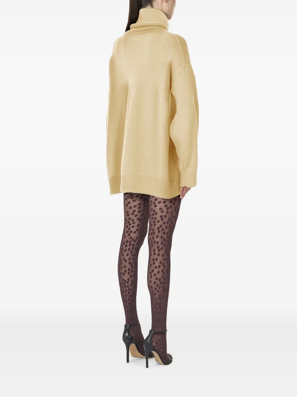 Wolford Luxe ribgebreide coltrui Geel