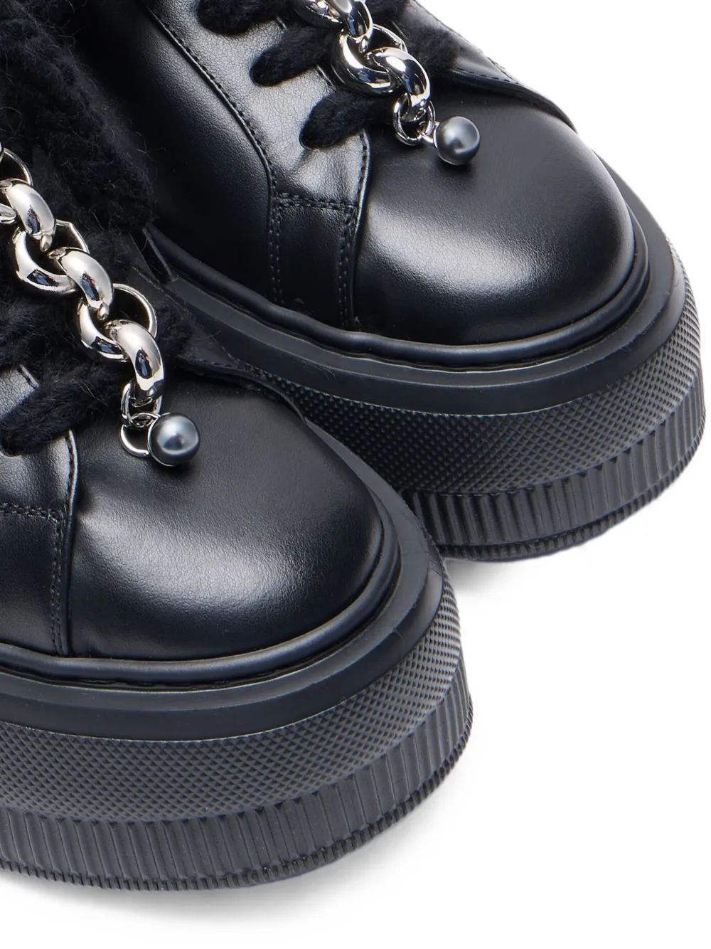 Casadei Nexus Peak chain-detail leather sneakers Zwart