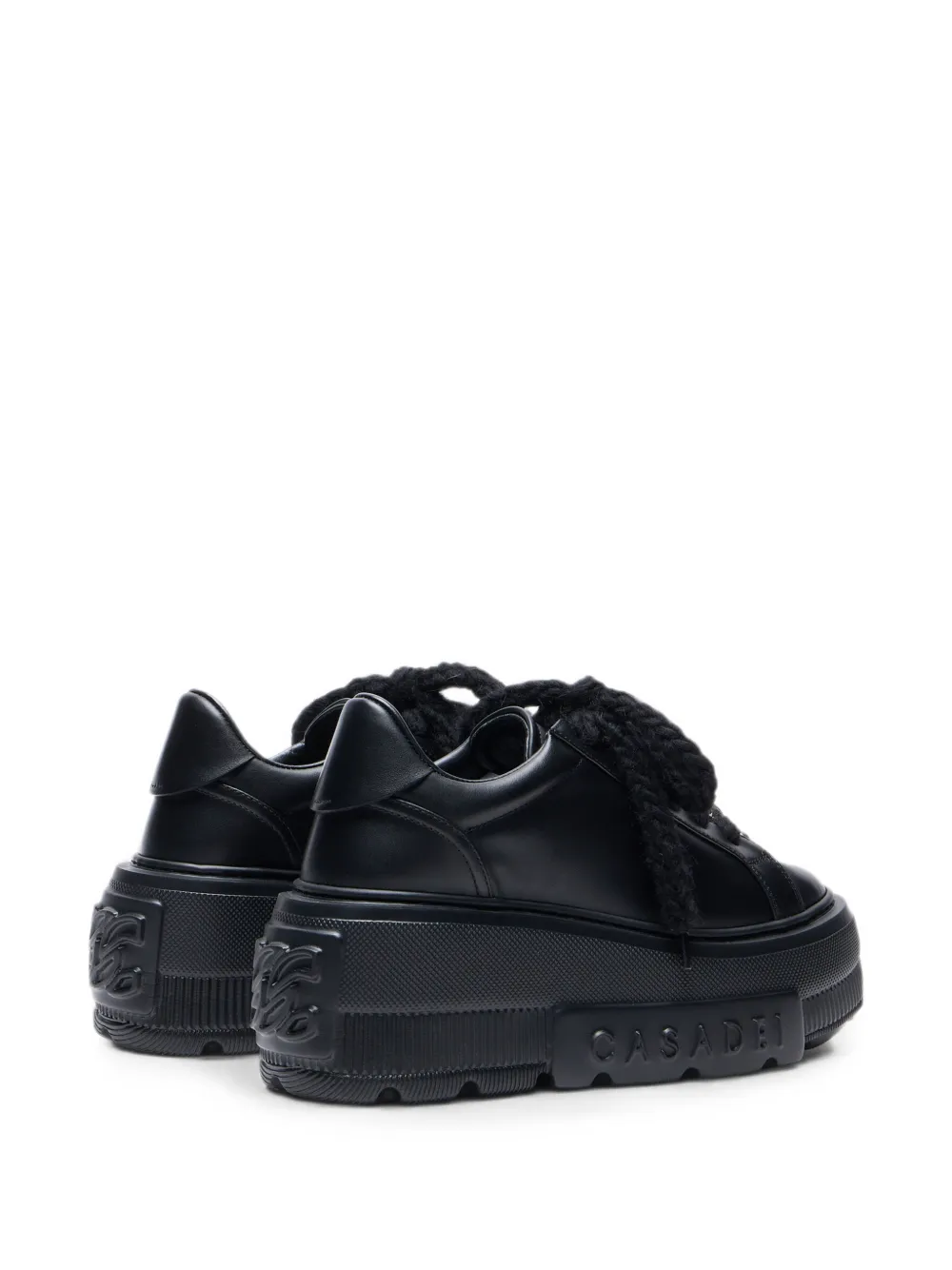 Casadei Nexus Peak chain-detail leather sneakers Zwart