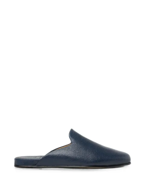Scarosso Atlas Travel pebble-grain leather slippers