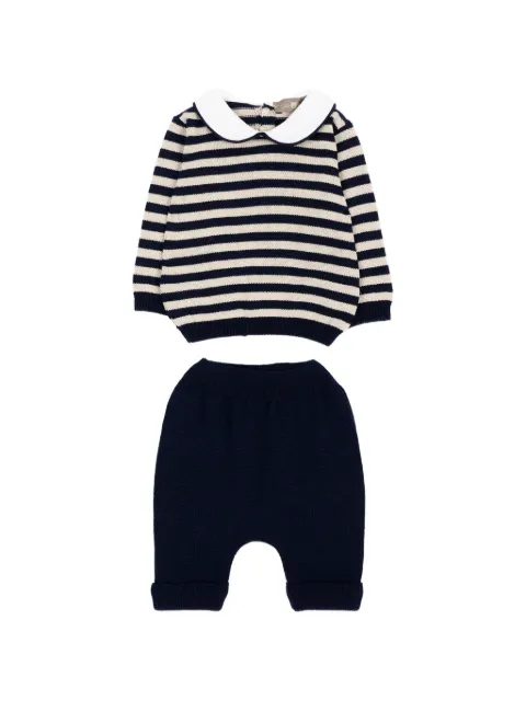 Little Bear striped Peter Pan collar set