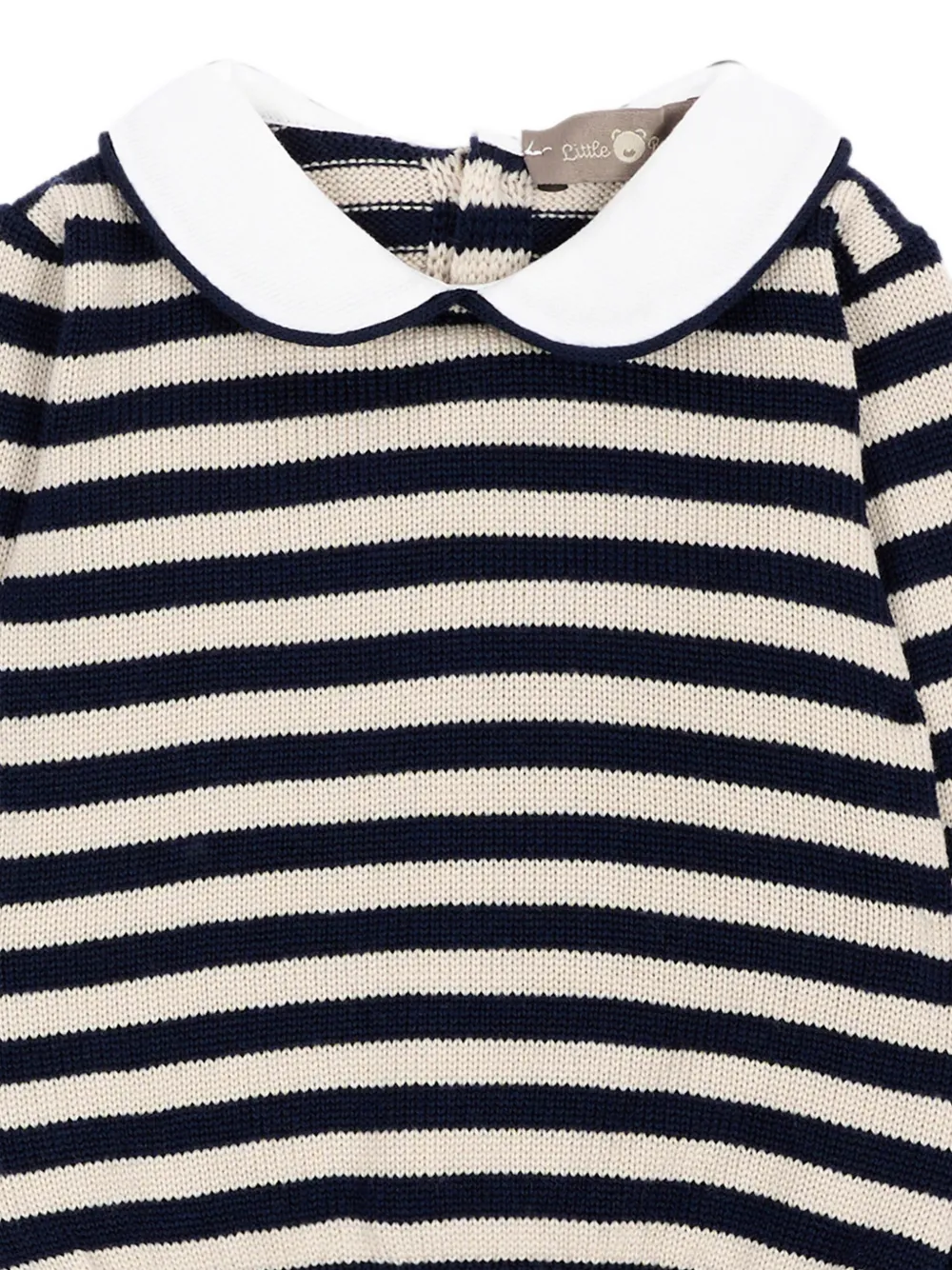 Little Bear Set met gestreepte Peter Pan kraag Blauw