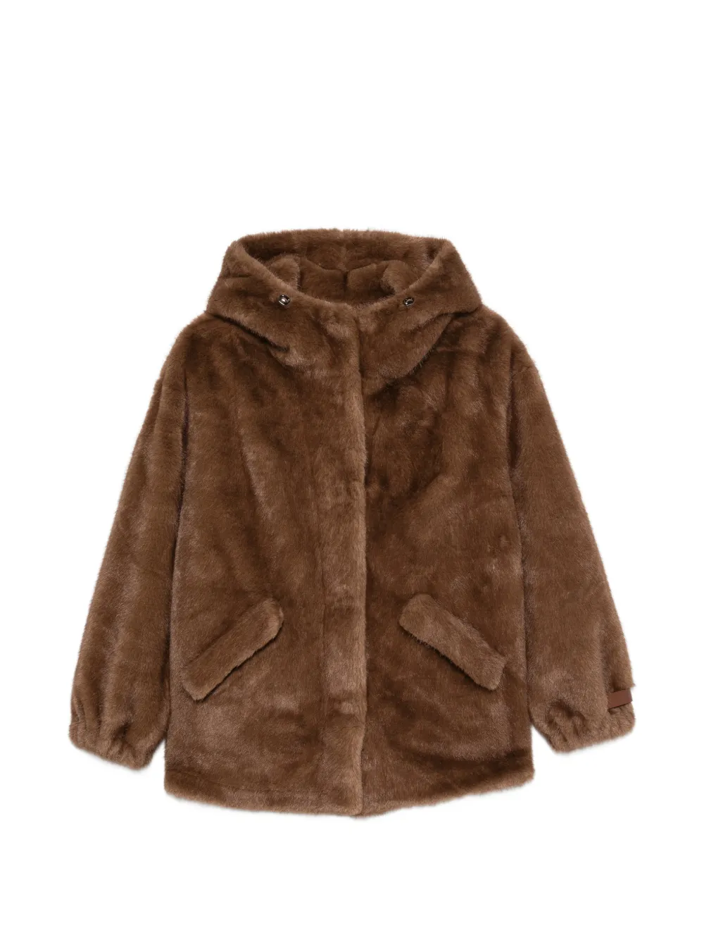 LOU ANDREA hooded faux-fur coat