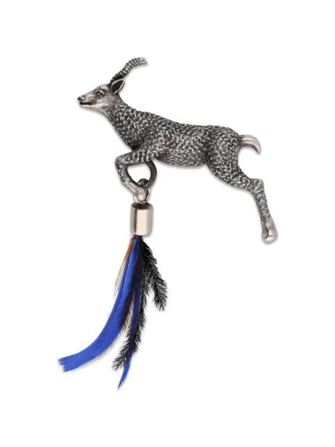 DRIES VAN NOTEN silver feather brooch