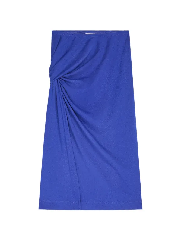 Dries Van Noten Draped Jersey Skirt in Blue