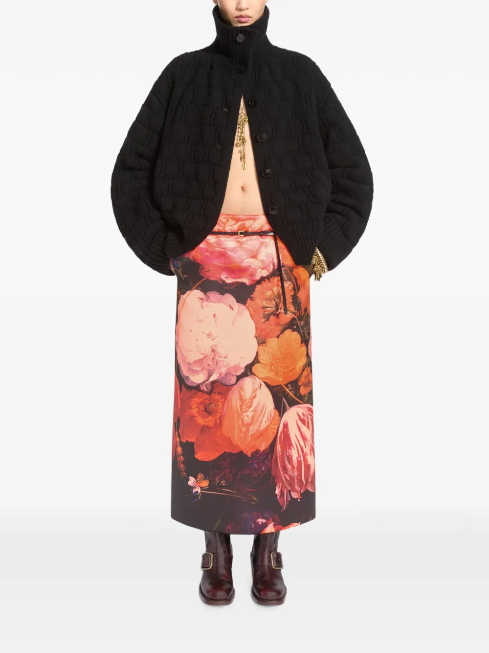 DRIES VAN NOTEN Rok met print Zwart