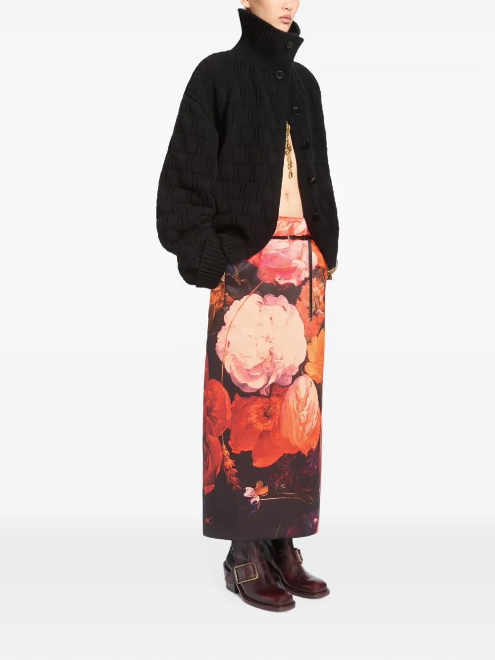 DRIES VAN NOTEN Rok met print Zwart