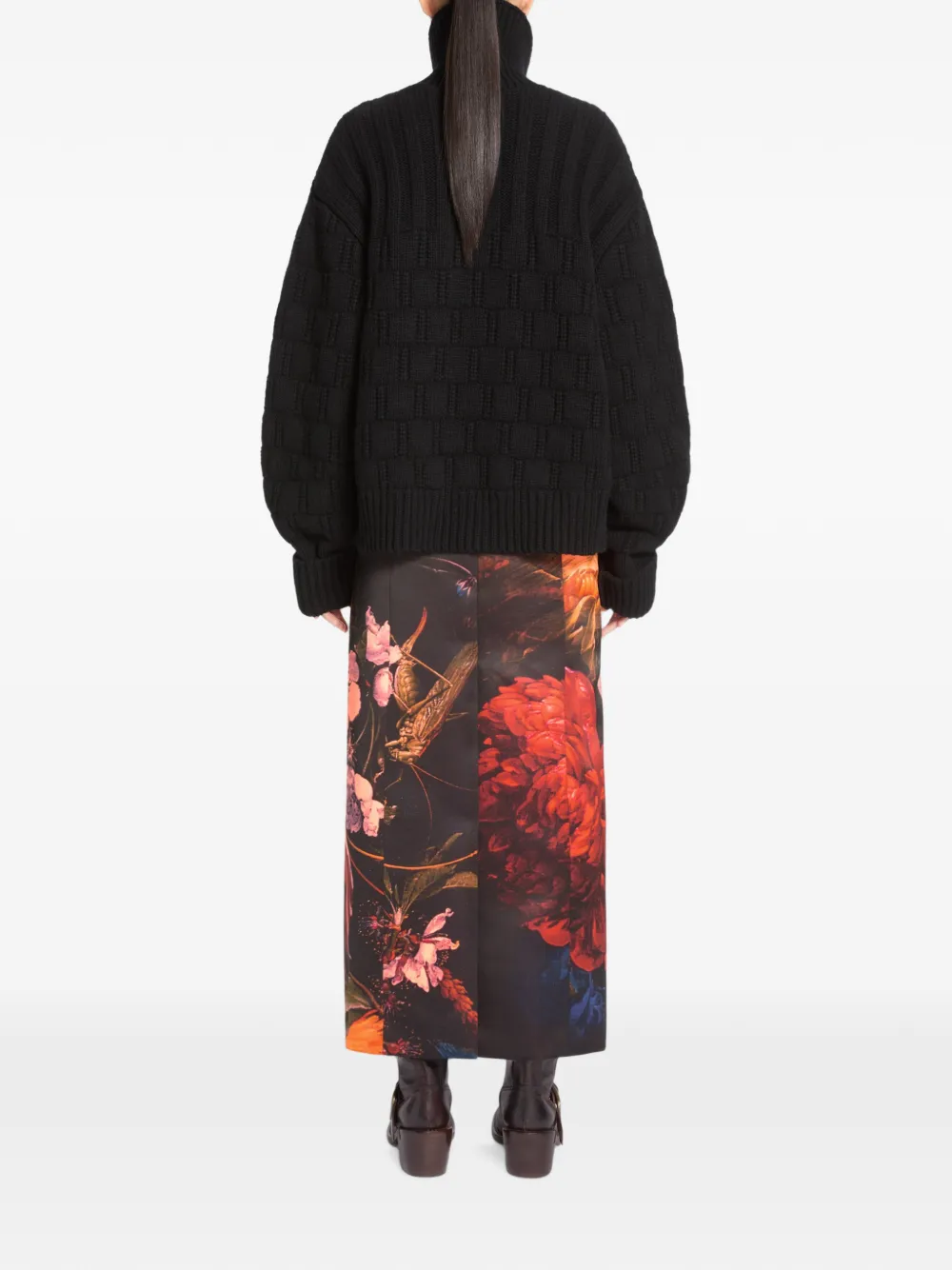 DRIES VAN NOTEN Rok met print Zwart