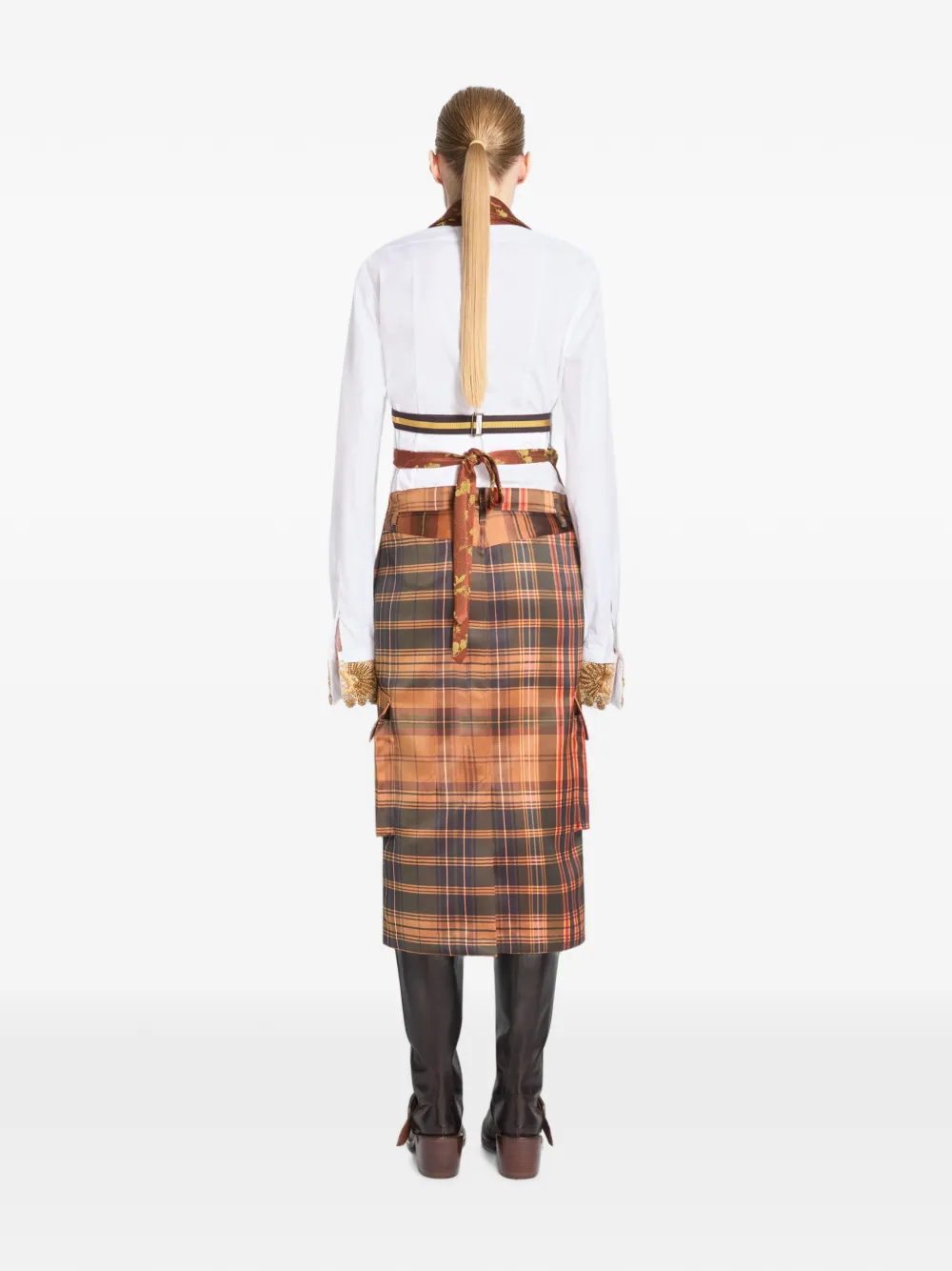DRIES VAN NOTEN Top met achterkant en jacquard Oranje