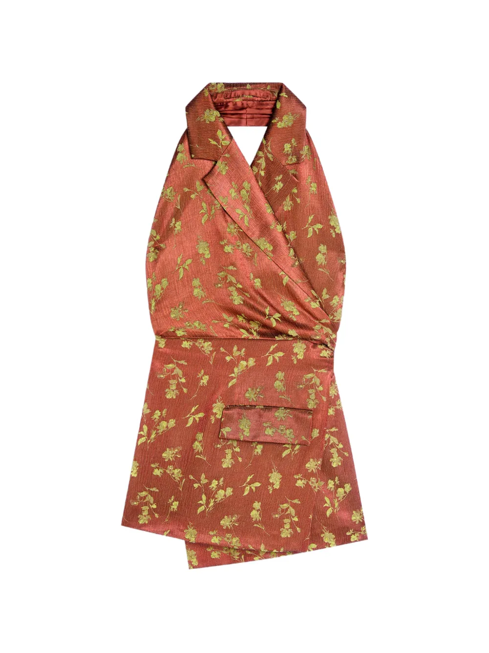 Dries Van Noten Backless Jacquard Top In Orange