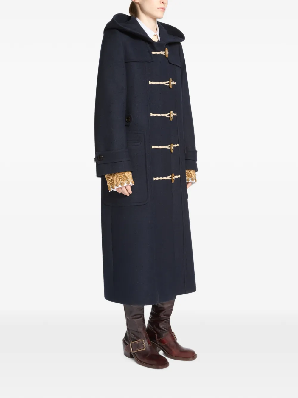 DRIES VAN NOTEN Wollen duffeljas Blauw