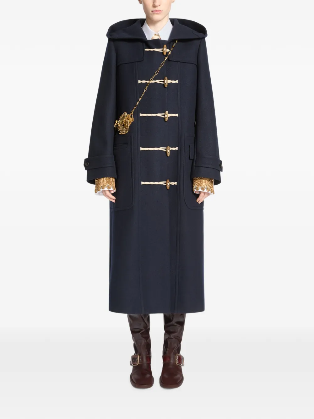 DRIES VAN NOTEN Wollen duffeljas Blauw