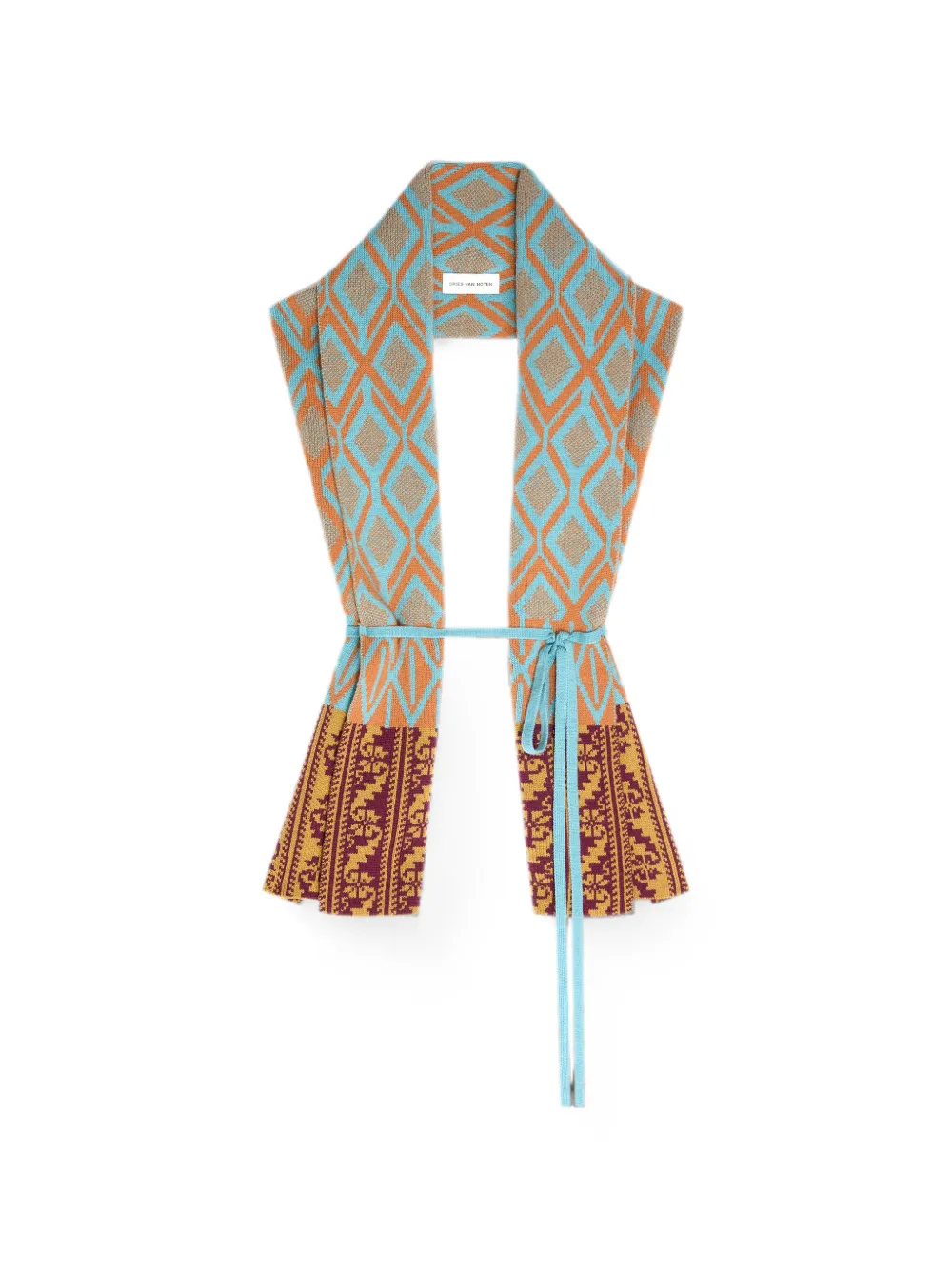 Dries Van Noten Jacquard Wool Scarf In Multi