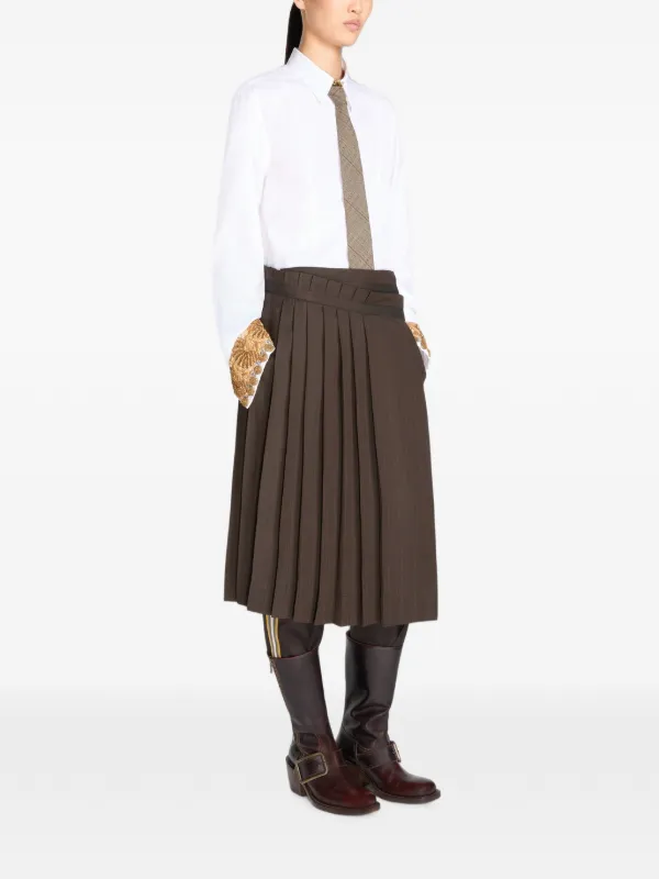 DRIES VAN NOTEN プリーツ スカート | ブラウン | FARFETCH JP