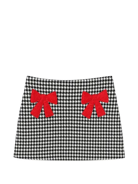 Simonetta houndstooth bow-detail skirt