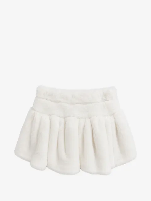 Simonetta faux-fur ruffled skirt