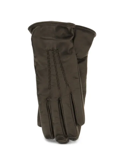 Lardini stitched-detail calf leather gloves