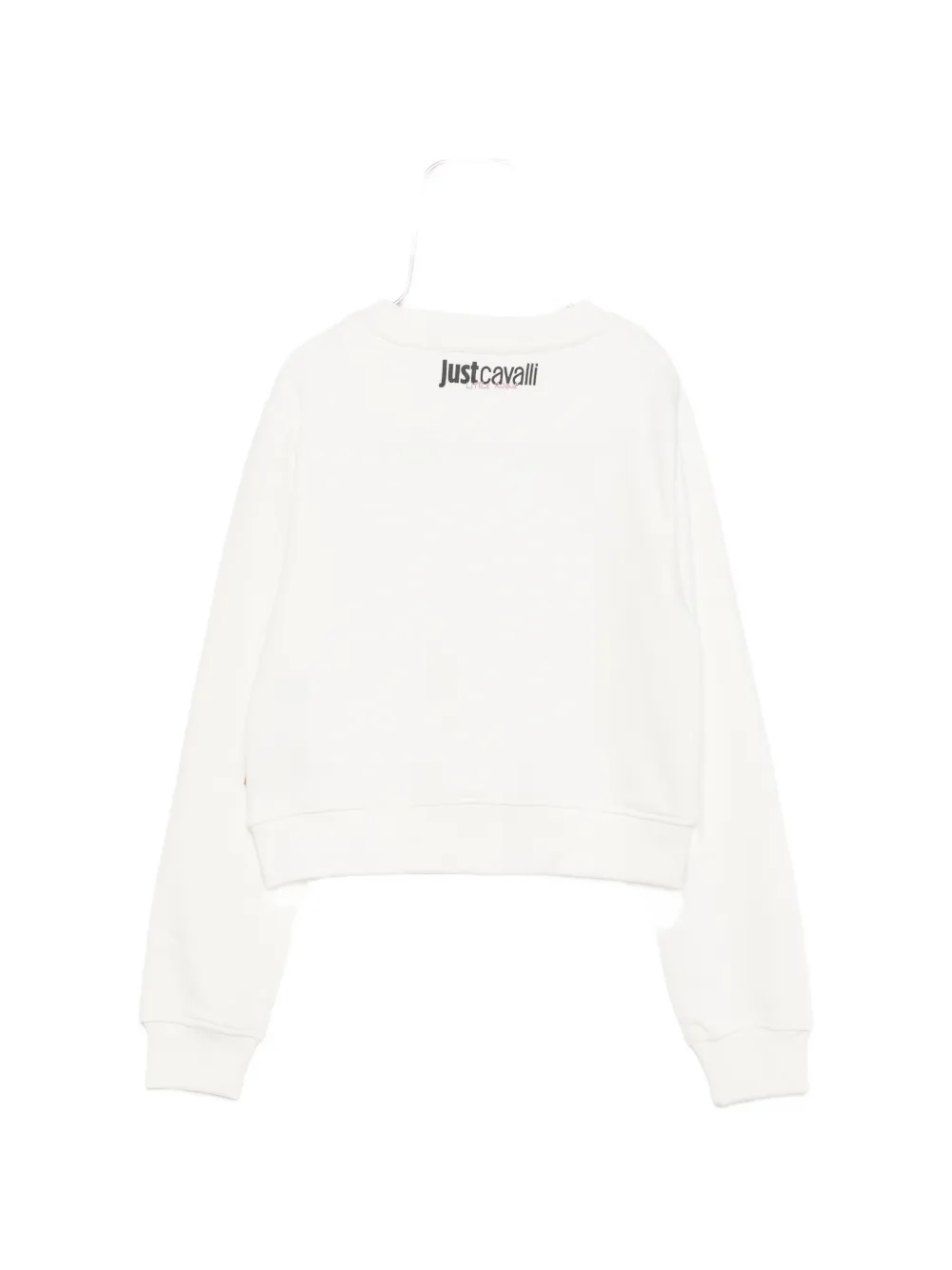 Roberto Cavalli Junior Sweater met stras logo Wit