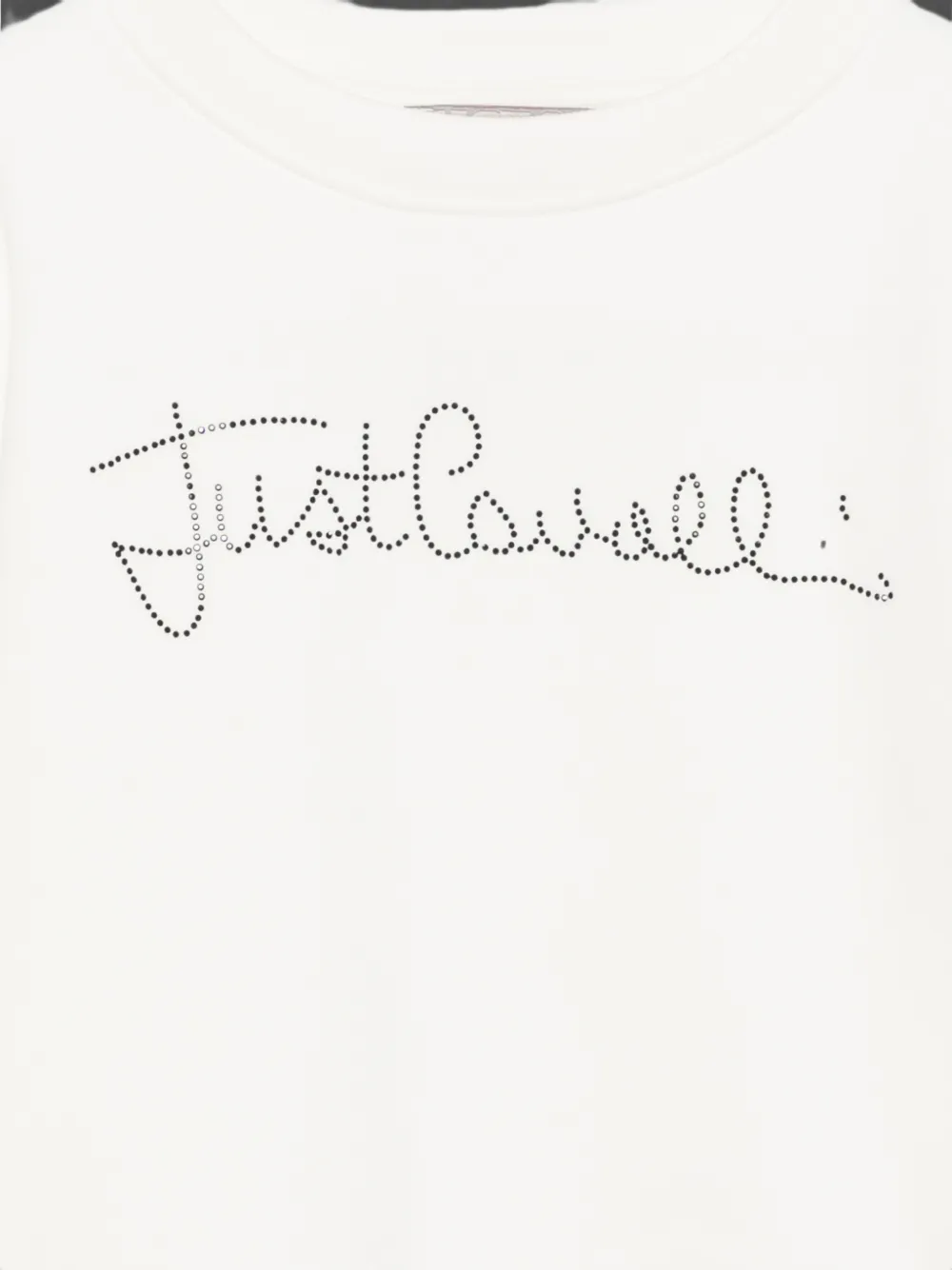 Roberto Cavalli Junior Sweater met stras logo Wit