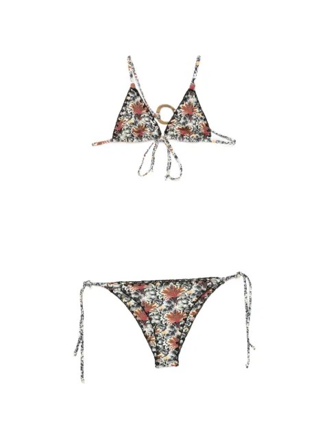 Anjuna floral-print ring-detail bikini