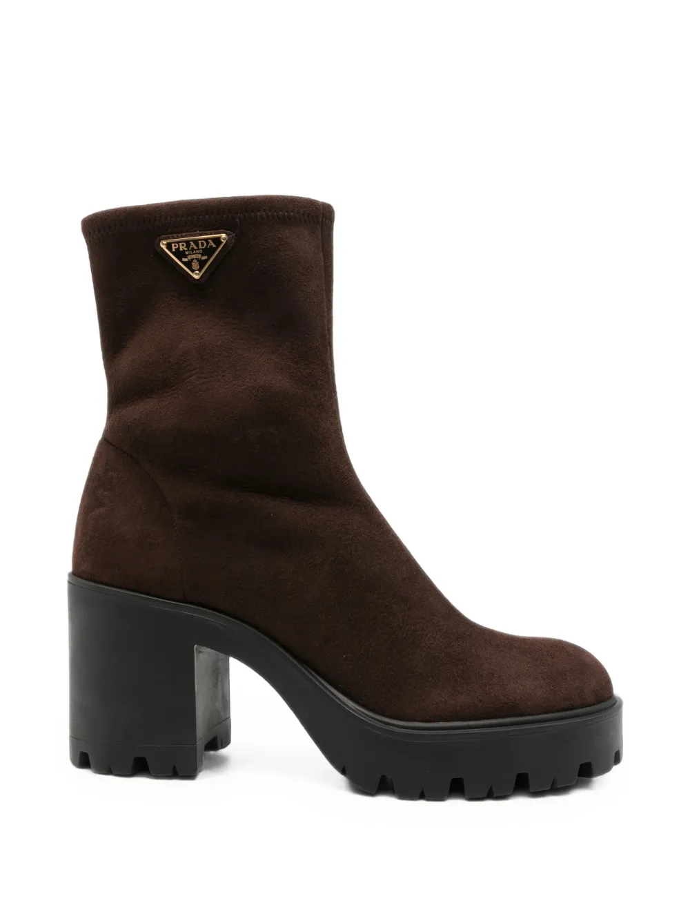 Prada logo-plaque chunky-sole boots Bruin