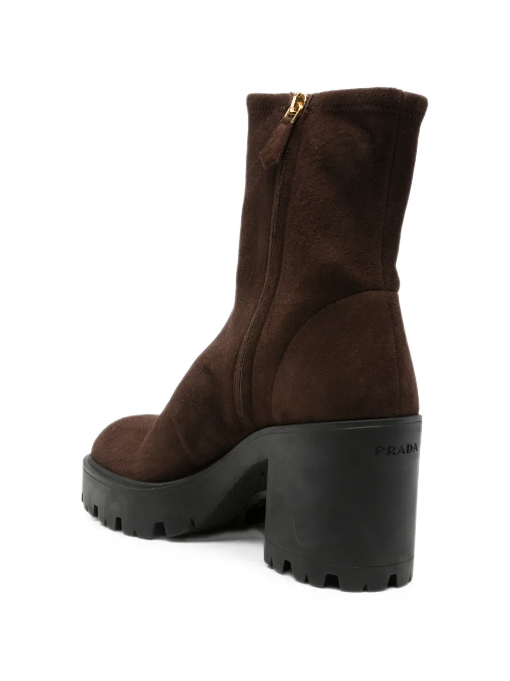 Prada logo-plaque chunky-sole boots Bruin